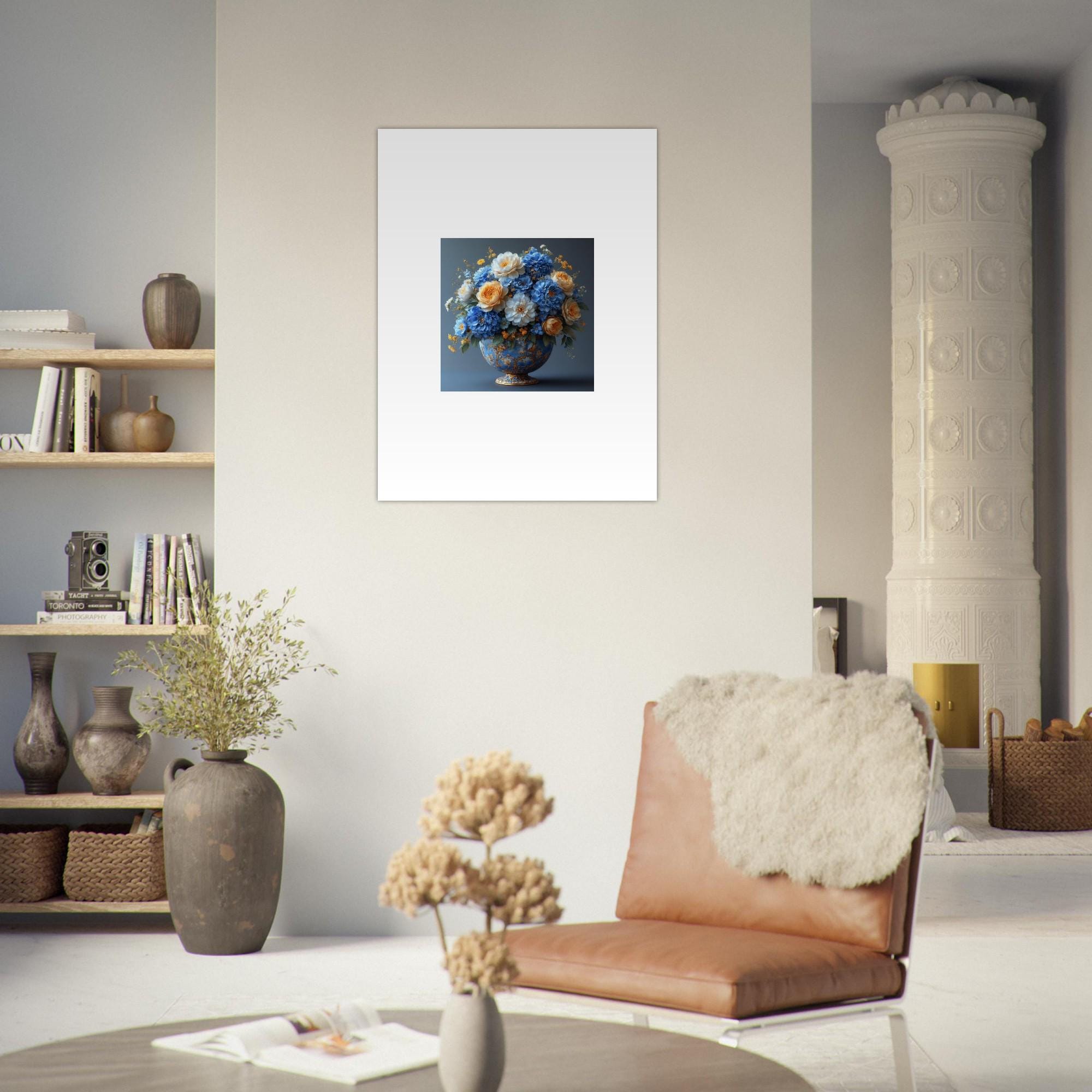 Blue Flower Fine Art Poster - Vivid Colors & Comforting Design for Home Decor