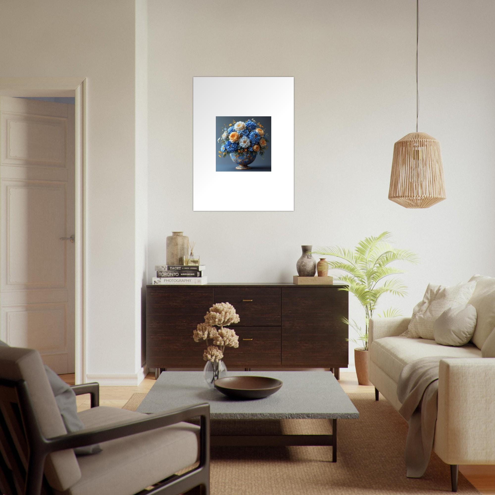 Blue Flower Fine Art Poster - Vivid Colors & Comforting Design for Home Decor