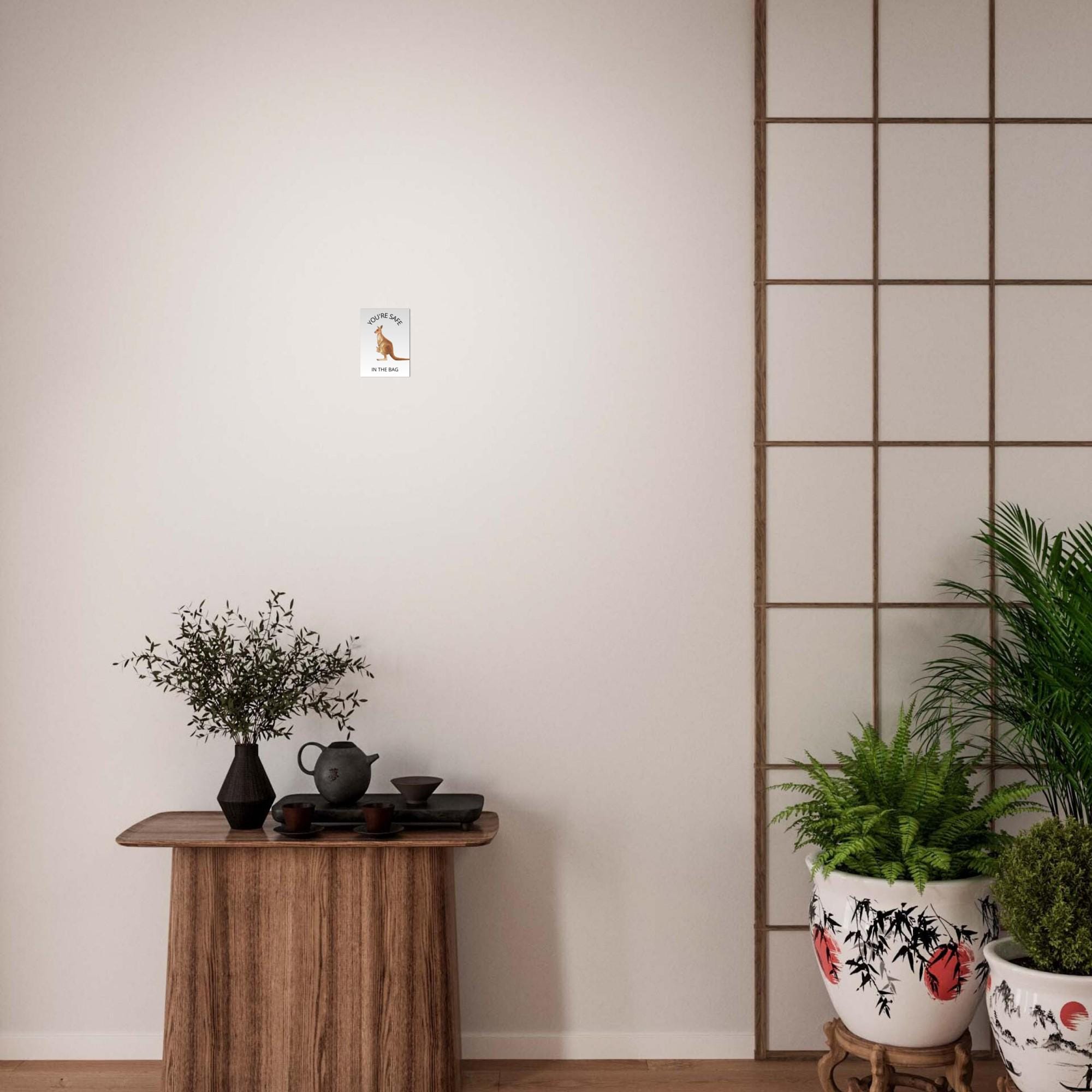 Kangaroo and Joey Print: 'You're Safe in the Bag' - Matte Nursery Art